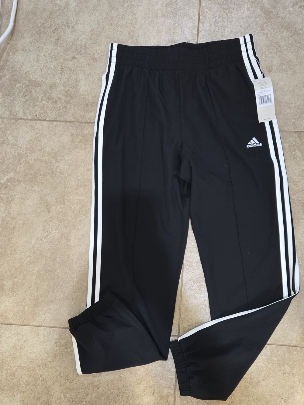 adidas Black Joggers with White Side Stripes